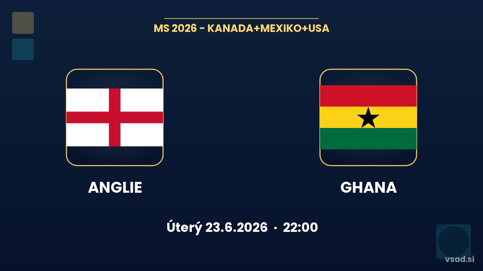 Anglie vs Ghana: analýza, tipy a kurzy na MS 2026